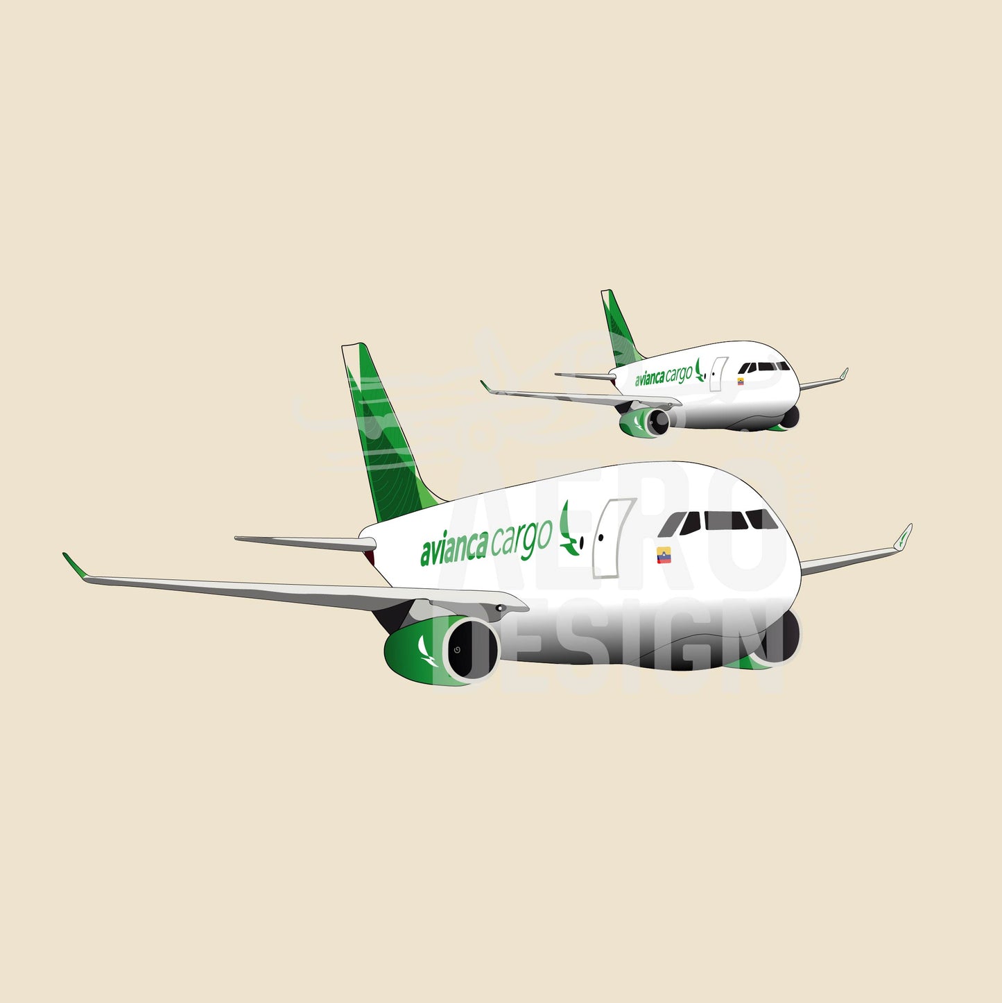 Stcker Avianca Cargo verde A330 💚