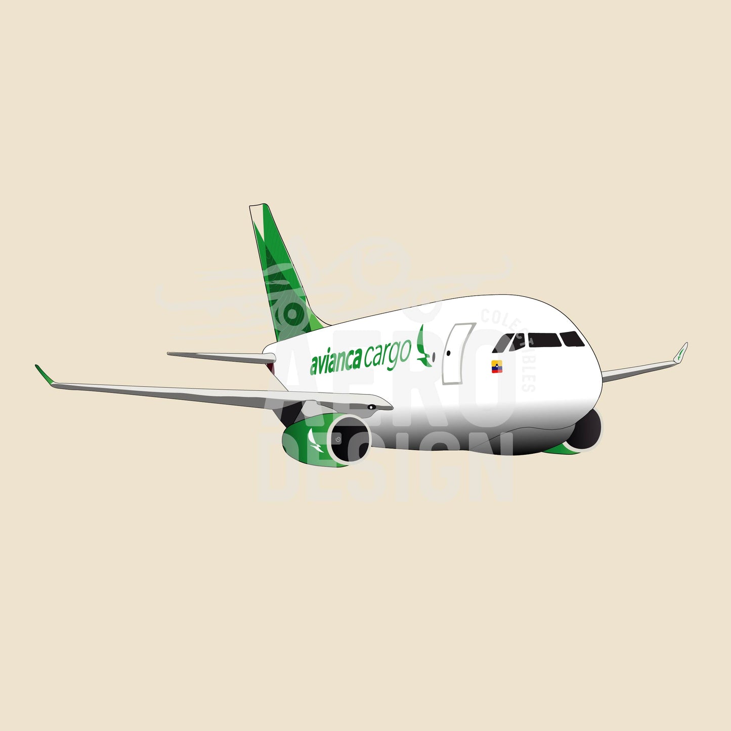 Stcker Avianca Cargo verde A330 💚
