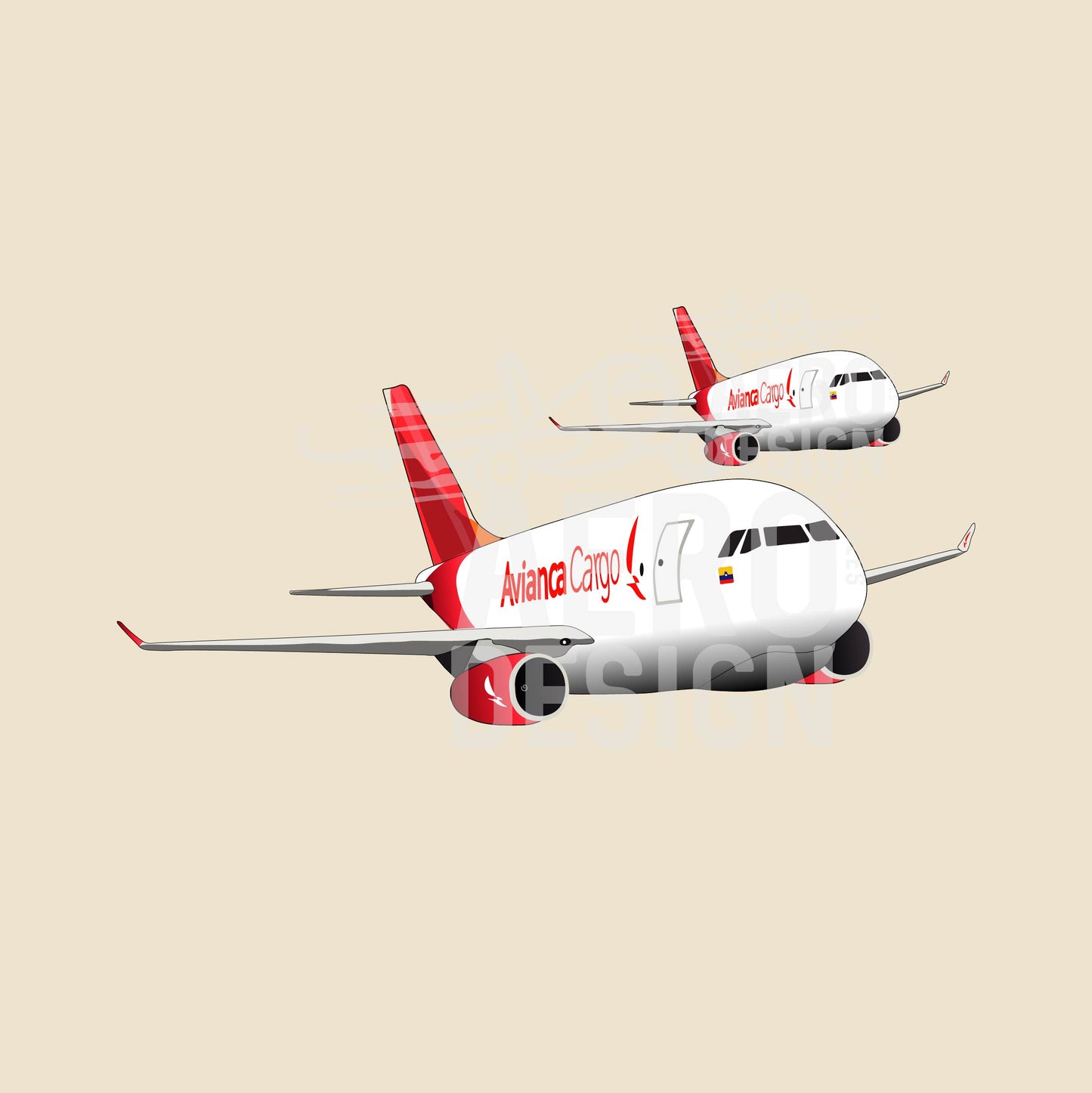 Sticker Avianca Cargo Rojo A330 ❤️