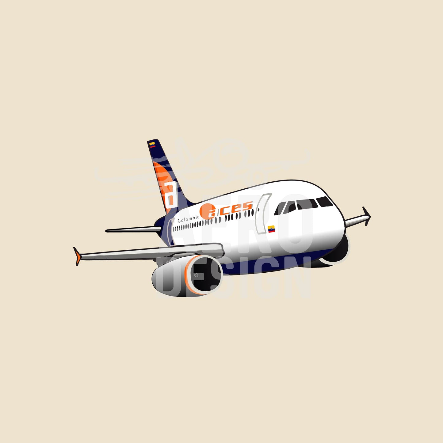 Sticker Retro Aces A320