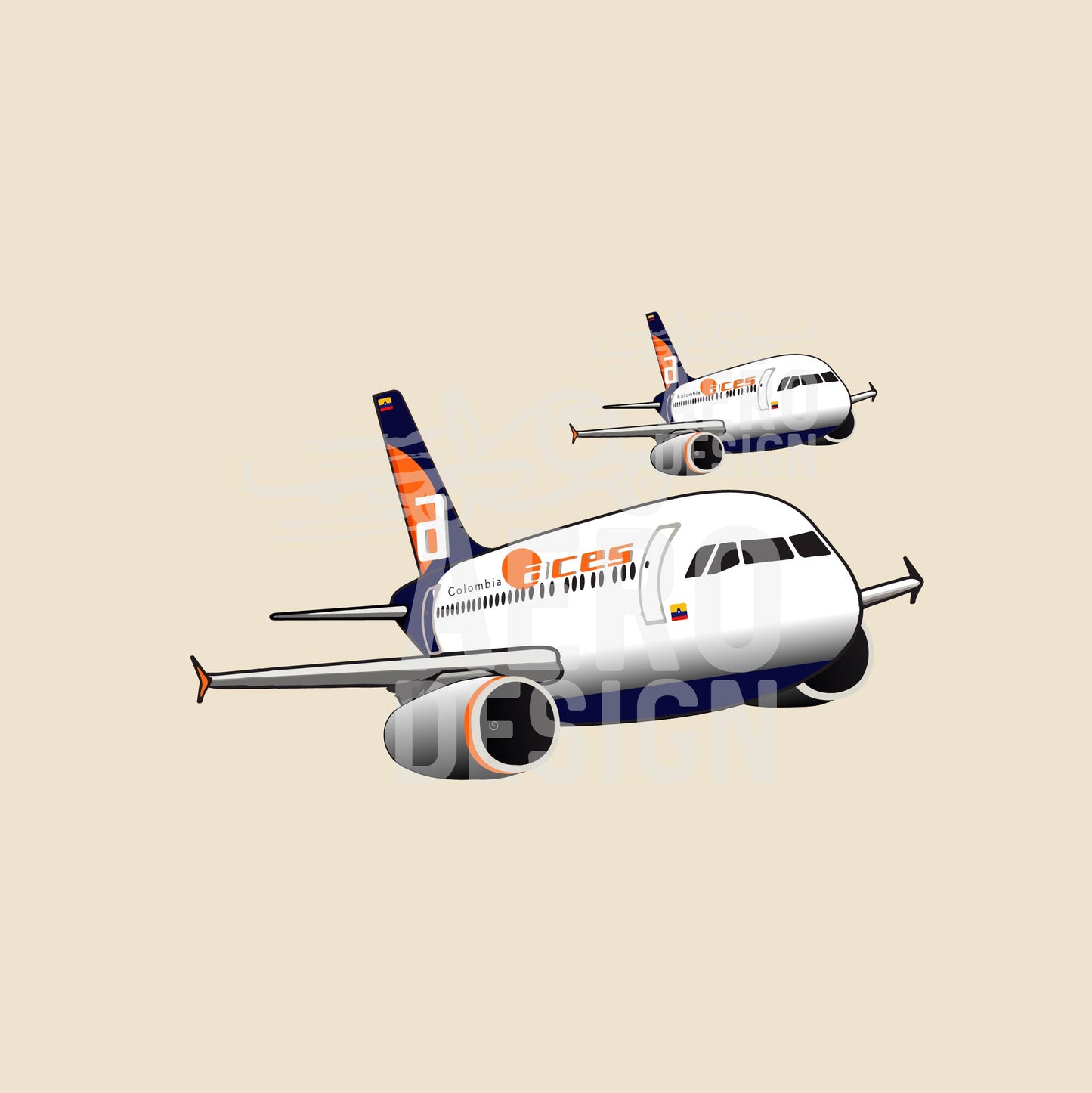 Sticker Retro Aces A320