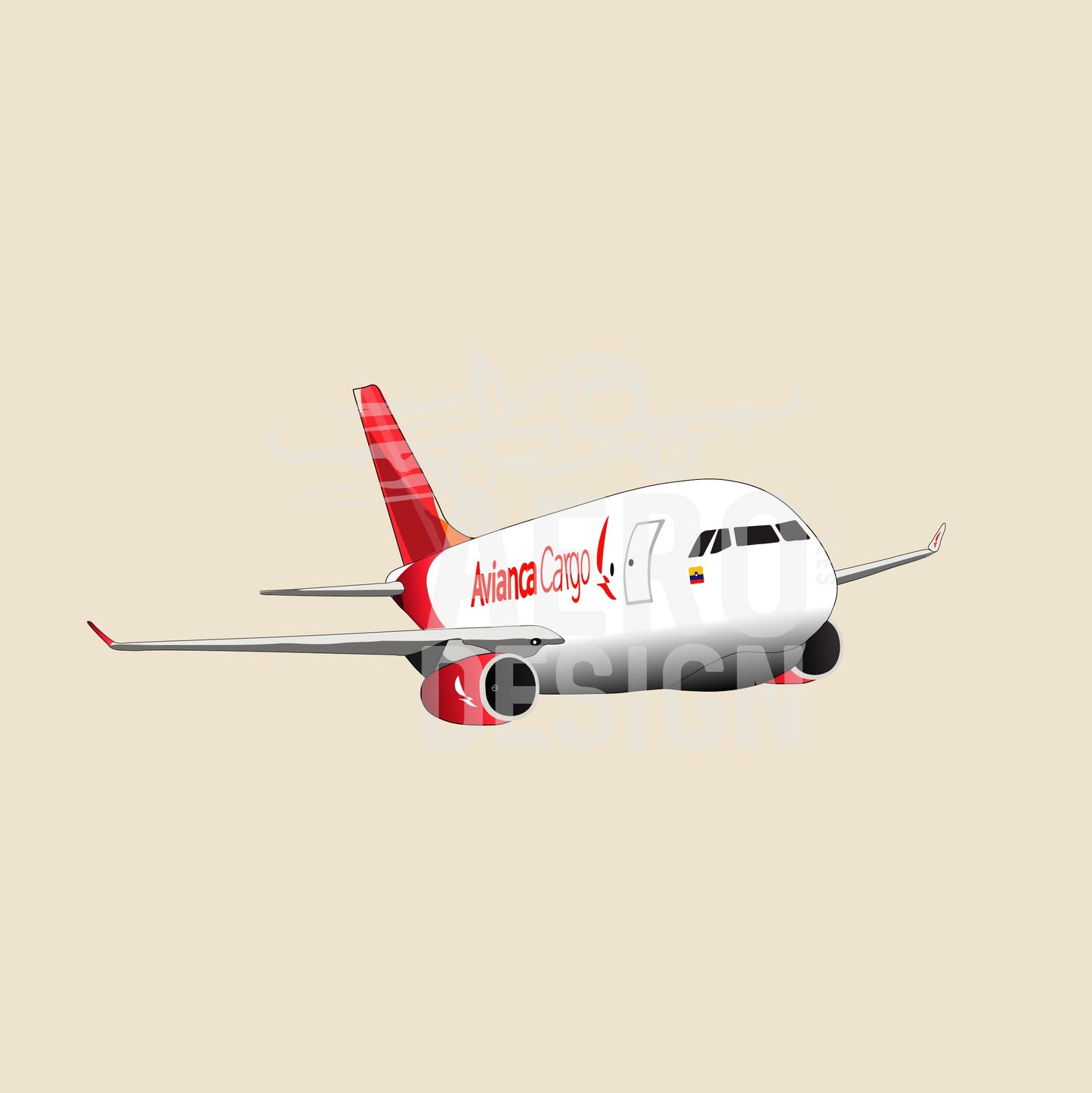 Sticker Avianca Cargo Rojo A330 ❤️